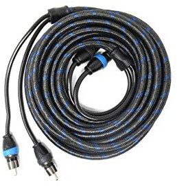 Sky High Car Audio 2 Channel 1.5 ft RCA Cables Triple Shield Nylon Coated