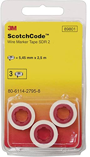 3 M Scotch Código SDR Cable Marcadores rollos de recambio, L1/2/3, N, tierra (5 unidades)