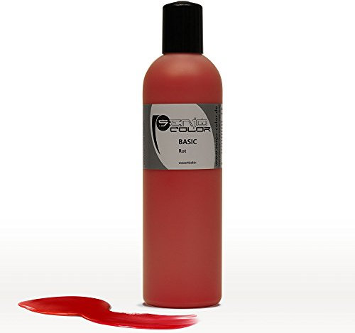 Senjo Color Basic Bodypainting Farben I Kosmetische Körperfarbe wasserlöslich | Liquid für Airbrush und Pinsel I 250ml Rot