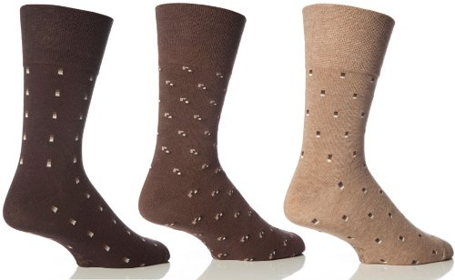 6 Pares Hombres Suave Grip HoneyCombe Top Calcetines No Elásticos by Drew Brady / Vario Color Diseños para elegir / Tallas GB 6-11 y 12-14 - Marrón Traje, UK 6-11 Eur 39-45