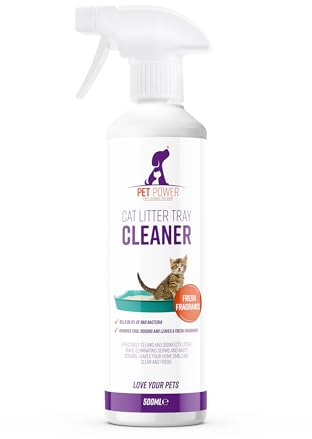 Pet Power Cat Litter Tray Cleaner & Sanitiser, 500 ml | Antibacterial Spray, Kills 99.9% of Germs, Eliminates Odours, Fresh Scent