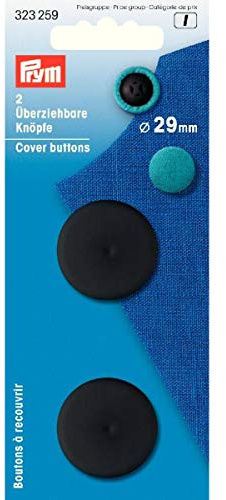 Prym 323259 Überziehbare Knöpfe, Plastik, Schwarz, 29 mm