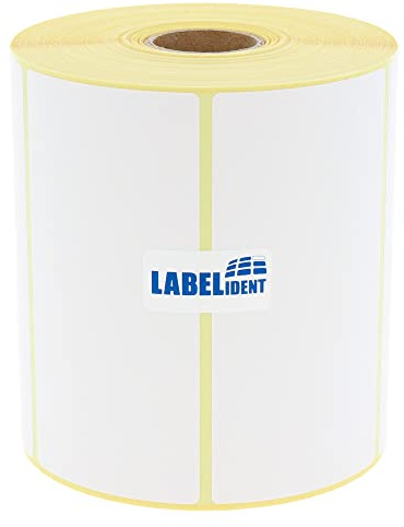 Labelident Thermoetiketten (100 x 50 mm) - 1.000 Etiketten auf 1 Rolle(n) 25 mm Kern | thermodirekt bedruckbar, selbstklebend und permanent haftend für Thermodrucker