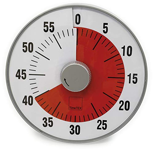 TimeTEX Zeitdauer-Uhr lautlos rot - magnetisch - Durchmesser 19 cm, mit roter Scheibe - 61920