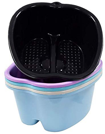 Foot Bath Spa,Water Spa and Foot Massage, Sturdy Plastic Foot Basin for Soaking Foot,Toe Nails, and Ankles,Pedicure,Portable Foot Tub (Black)