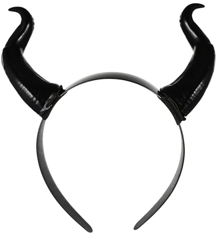 Lurrose Black Headband Horn Headband Halloween Band Animal Cosplay air Hoop Halloween Party Cosplay Photo Props Ram Horns