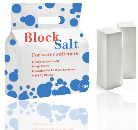 HSD Water Softener Salt Block 100% Genuine Food Grade Water Softener Salt Block Compatible to All Water Softener Machine Each Pack Contains 2 Salt Blocks (1 pack 2 block)