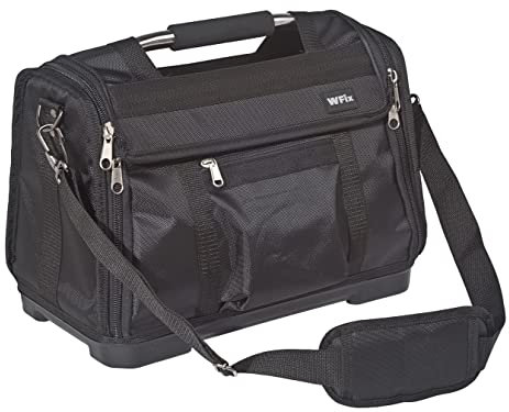 Wfix Werkzeugtasche leer klein Größe M - 40 x 21 x 34cm Hochwertige Professionelle Arbeitstasche aus 900D Plolyester mit Edelstahl-Tragegriff und enstellbarem Schultergurt - Unisex