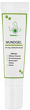TraumaPet Wundgel für Hunde & Katzen mit kolloidalem Silber, 15 ml | Wundpflege-Gel für Hunde & Katzen bei Schnitten, Kratzern, Hotspots und Hautirritationen für empfindliche Haut