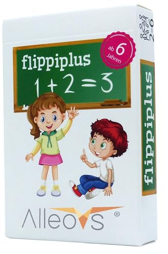 Flippiplus - Schnelles Kopfrechnen üben – Mathespiele für die Grundschule - Rechnen bis 100-1x1 Lernen Spiel - Einschulung - Schulstart - Reisespiel