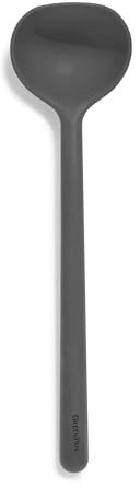GreenPan Silicone Ladle, Soup Mixing Stirring Serving, Cooking Kitchen Utensil, Flexible Rubber Nonstick Cookware, Rigid Steel Core, Heat-Resistant, Anti-Slip Handle, BPA-Free, Dishwasher Safe, Gray