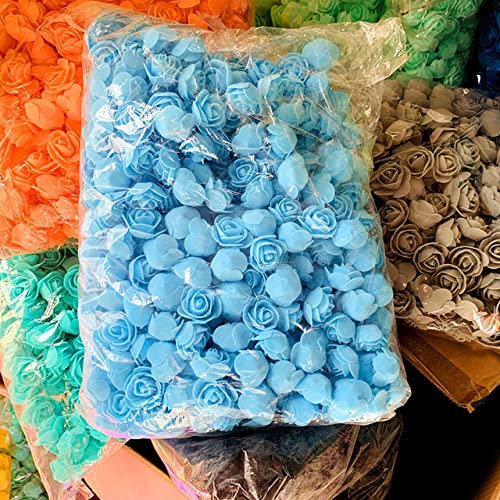 50/100/200/500 Stück 3 cm Schaumrose für Bären künstliche Blumen DIY Geschenkbox Hochzeit dekorative Weihnachtsdekoration 20 Farbe,Blau,50