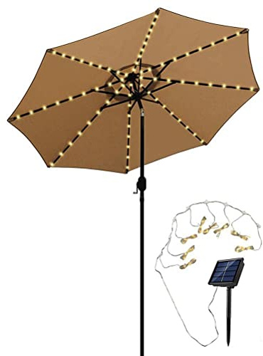 Bagima Illuminazione per Ombrellone Solare con Telecomando 104 LED 8 modalità Luci per Ombrelli per Patio Luce Decorativa per Interni Ed Esterni