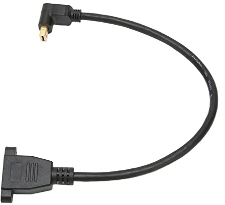 ASHATA Câble Coudé Mini Mâle vers Displayport Femelle, Canal Auxiliaire Bidirectionnel, Adaptateur Mini Femelle vers Mini Mâle, Sortie de Résolution QXGA 2560 X 1600, Prise à Chaud