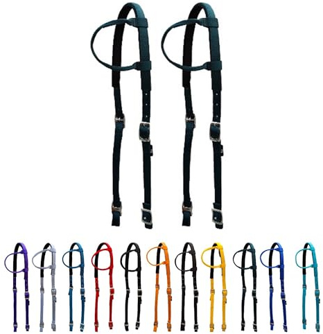 Majestic Ally nylon vadderad glidande enkelörat huvudstall för hästar – set med 2 – flera färger (hektgrön, full)