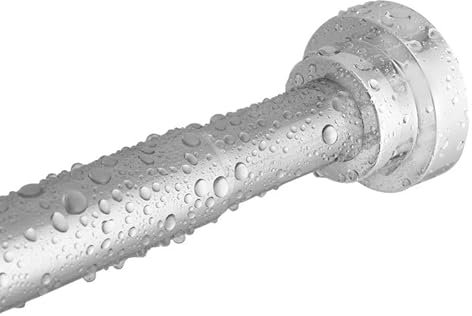 Extendable Shower Curtain Rod - Telescopic No Drill Tension Pole for Bathroom, Balcony (Silver, 75-214CM)