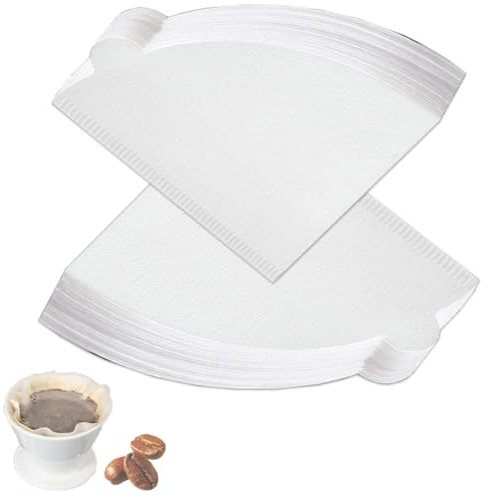 100 PCS Coffee Filter Papers, Disposable Unbleached Coffee Filters Papers Compatible with Size 02 Cone Filter Paper for Coffee Dripper Pour Over Coffer Makers (1-4 Cups), White