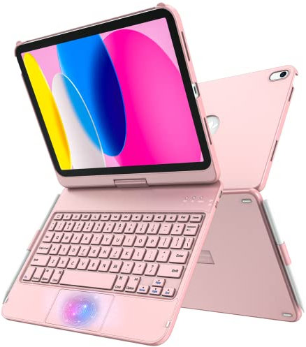 TQQ Touchpad Keyboard Case for iPad 10th generation, Multi-Touch Precision Trackpad, 360° Rotatable, Thin & Light, Compatible with iPad 10th Generation 10.9 inch 2022