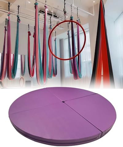 Pole Dance Matte Aerial Hoop Yoga-Crashmatte, Robuste Verdickte Pole Dance-Matte für Erwachsene, Sicherheits-Tanzbodenpolster, Mehrzweck-Tanzkissen für Übungen(Purple,140cmx5cm(55x2))