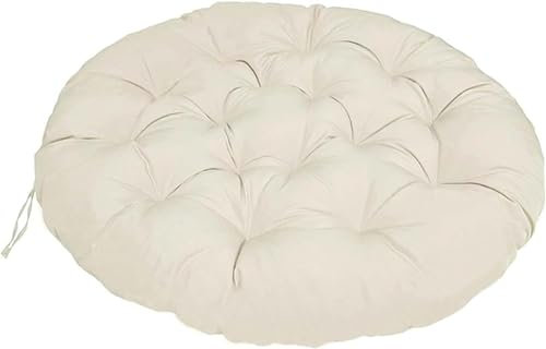 LIVEDOLLS Papasansessel Kissen, Polster Für Papasansessel,Radar Stuhl Pad, Rundes Dicke Stuhlkissen Bequem Weich Sitzkissen Hängesessel Für Indoor Outdoor Garten Stuhlauflage(Beige,90x90cm)