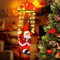 Bowfar Guirnalda de luces de Papá Noel, 8 modos, 70 LED, iluminación navideña para exteriores con Santa, temporizador, mando a distancia, luz blanca cálida, para árbol de Navidad, ventana, decoración