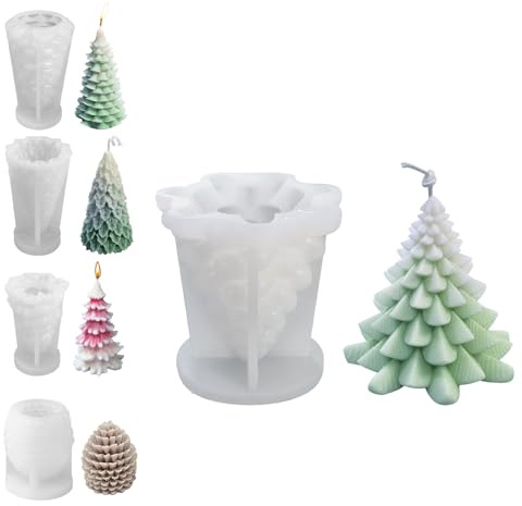 Silikonformen Gießformen Weihnachten 3D Silikonform Weihnachten Kerzen Silikonform Weihnachtsbaum Silikonform Baum Gießform Weihnachten Gießformen Silikon Weihnachten Tannenbaum (LuoYe)