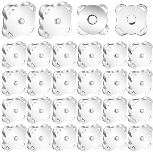 Magnetknöpfe 18mm 30 Stück Magnetverschluss Taschen Pflaumenförmige Magnetknopf Nähen Druckknöpfe Magnetverschlüsse Magnetische Knopf für Handarbeiten Basteln