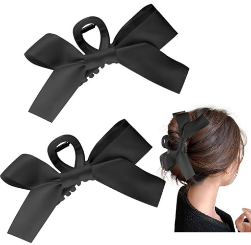 Haarklammer Mit Großer Schleife für Frauen - 2 Stück Haarspangen Mit Doppelter Schleife