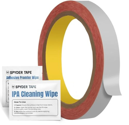 9088 Double Sided Tape 25mm x 10m – Thin Clear Adhesive Tape – High Performance Transparent Bonding for Crafts, Signs, Displays, Electronics, Labels & Model Making – Precision Peel Liner