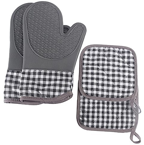 Ciieeo Insulated Gloves for Oven Mitts and Pot Holders Heat Insulated Gloves Cotton Lining for Kitchen Baking and Cooking Scenarios Including Hot Pads