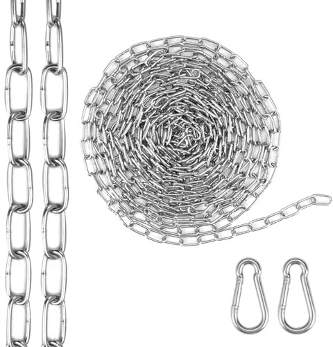 Catena in acciaio inox 5M Φ2mm Catena Acciaio Inox, Catena in Metallo, Catena di Sicurezza Rotonda, Catena Acciaio, Catena Saldata, Catena a Maglie, Catena per Amaca, Stendere i Panni, Carico 35kg