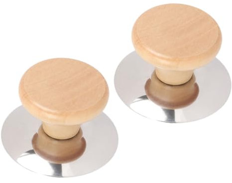 Ciieeo 2pcs Ergonomic Pot Lid Handles Wood Material for Sturdy Design Enhance Cooking Experience