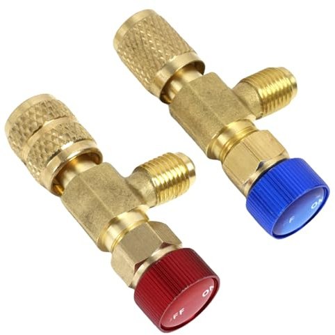 2 Stück Klimaanlage R410A R22 Verbindung Adapter, Klimaanlage Ventil Flüssigkeit Sicherheitsventil Kältemittelventil,Kältemittel-Fülladapter mit Sicherheitsventil und Schnellkupplung für Klimaanlagen