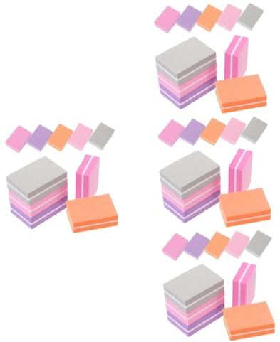 Healeved 4 Juegos Lima De Uñas Cortaúñas Perforar Prensa De Uñas Clíper Empujador De Uñas Pulidor Uñas Gel Para Uñas Nail Gel Tampones De Uñas De Esponja Amortiguadores De Uñas 100 Piezas*4