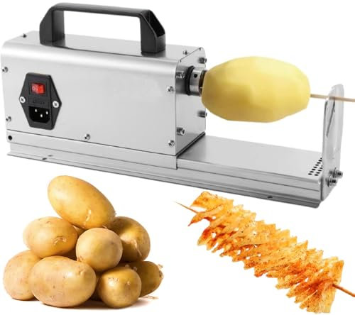 Affettatrice elettrica for patate Tornado, Affettatrice automatica for patatine Tornado, Macchina commerciale for torre di patate allungate, Macchina for tagliare le patate a spirale in acciaio