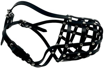 L&J Pets Uk Hochwertiger Leder-Maulkorb für Deutscher Schäferhund – Sicher, Bequem & Verstellbar für Große Hunde (W1, Schwarz)