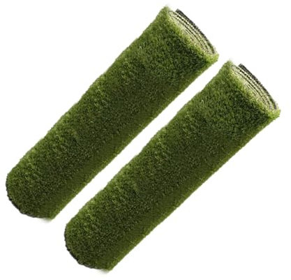 Lot de 2 Moquettes 100% synthétique gazon vert pour terrasse, balcon, jardin - Longueur 300 x largeur 100 cm