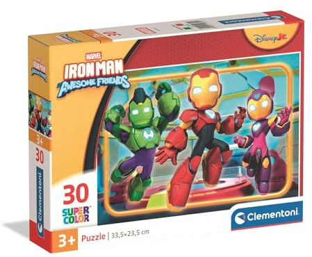 Clementoni 20839 Ironman – Puzzle 30 Teile, Marvel-Motiv für Kleinkinder ab 3 Jahren