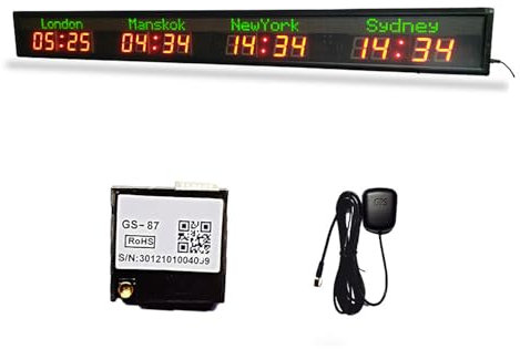 Horloge mondiale numérique - Horloge murale multi-fuseaux horaires avec GPS - Correction automatique de l'heure - Affichage jusqu'à 6 villes - Design mural