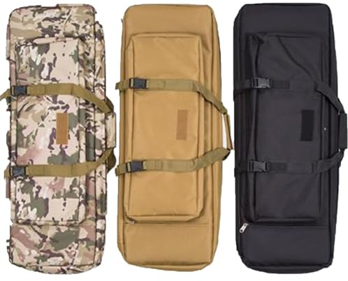 Durable Funda para Armas Largas, Bolsa de Pesca Multifunción Gun Bag, Bolsa de Rifle Táctico, Estuche de Transporte de Armas de Fuego con Almacenamiento de Pistola(Khaki,24in/60cm)