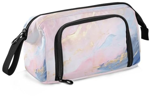 Federmäppchen mit großem Fassungsvermögen, rosa Marmor, Stifteetui, Schreibwaren, Büro, Organizer-Tasche für Jungen und Mädchen
