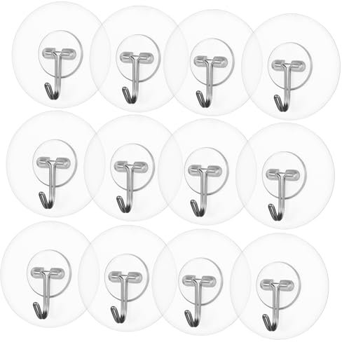 Healifty 12pièces Lot De Crochets Adhésifs Muraux Sans Perforation Pour Cuisine Salle De Bain Et Chambre à Coucher Avec Forte Capacité De Charge