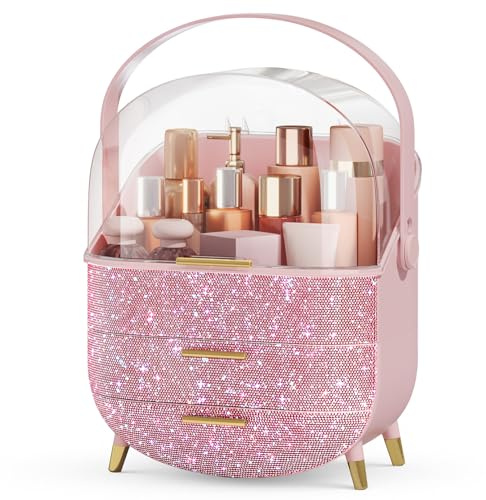 BTGGG Large Makeup Organiser, Dustproof Cosmetic and Skin Care Storage Case
