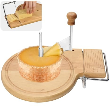 Harewtwy Rizador de Queso, Rebanador y Cortador de Queso, Raspador de Queso de Madera con Grosor Ajustable, para Rebanar Quesos Duros y Blandos.