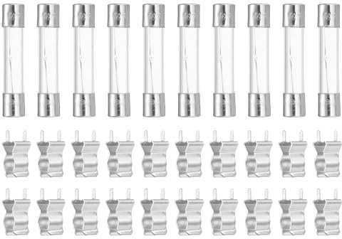 QUARKZMAN 20 Piezas Paquete De 10 Fusibles De Tubo De Vidrio 6x30mm 6.3A