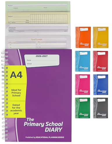 Educational Planning Books – The Primary School Diary 2026-2027 – A4 – Academic Week-to-View Teachers Planner – Dated August-July – for Primary & Early Years Teachers - Hardback (PSD1-P)