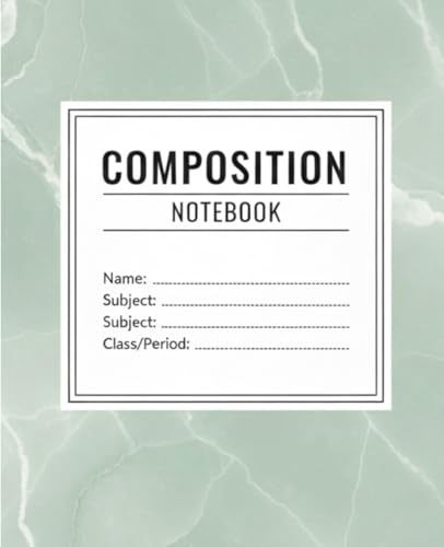 Composition Notebook: College Ruled Classic Sage Green Marble Aesthetic Design, Lined Journal for School, College, Students and Office