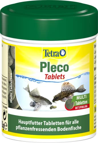 Tetra Pleco Tablets – Nährstoffreiches Fischfutter für alle pflanzenfressenden Bodenfische (z.B. Welse), 275 Tabletten Dose