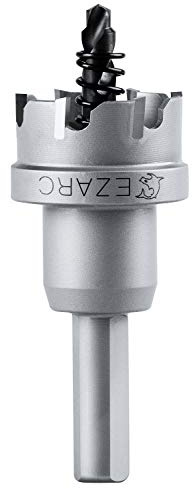 EZARC Lochsäge Hartmetall-Bohrer, leistungsfähiger Lochöffner ideal für Löchern in Edelstahl und Metall, 27mm