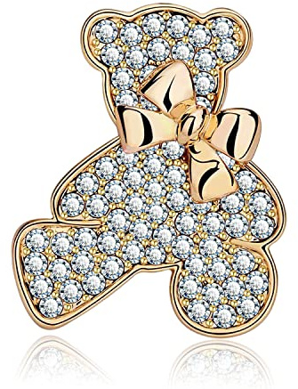 KristLand Vintage Bären Brosche Voll Kristall Tier Brosche Corsage Art Deco Retro Süßer Puppenbär Brosche Geburtstagsfeier Geschenk für Frauen Männer